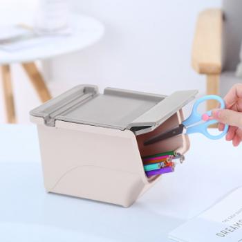 Großhandel B2B Bürokram stapelbar Tisch Aufbewahrungsbox Verschließbar Korb Spielzeugkiste 5pcs